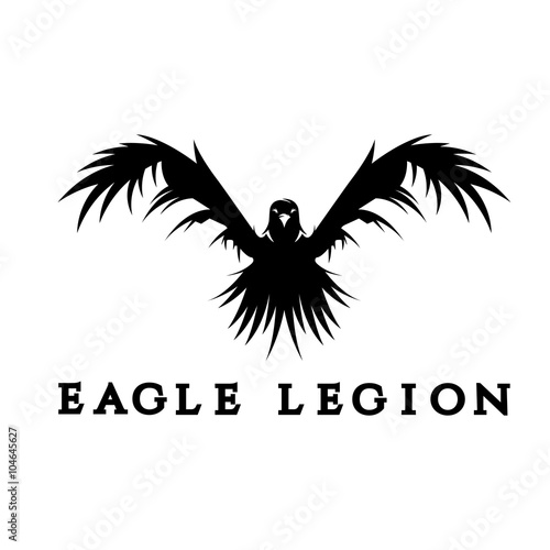 negative space vector concept of warrior heads in eagle
