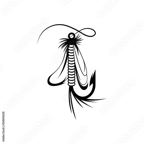 Fly fishing lure vector design template