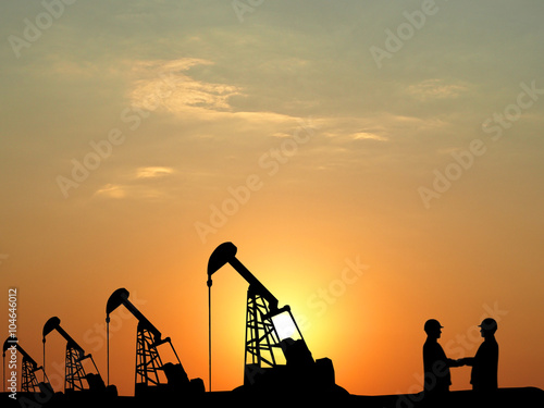 silhouette of oil pump oil rig machine for petroleum energy indu