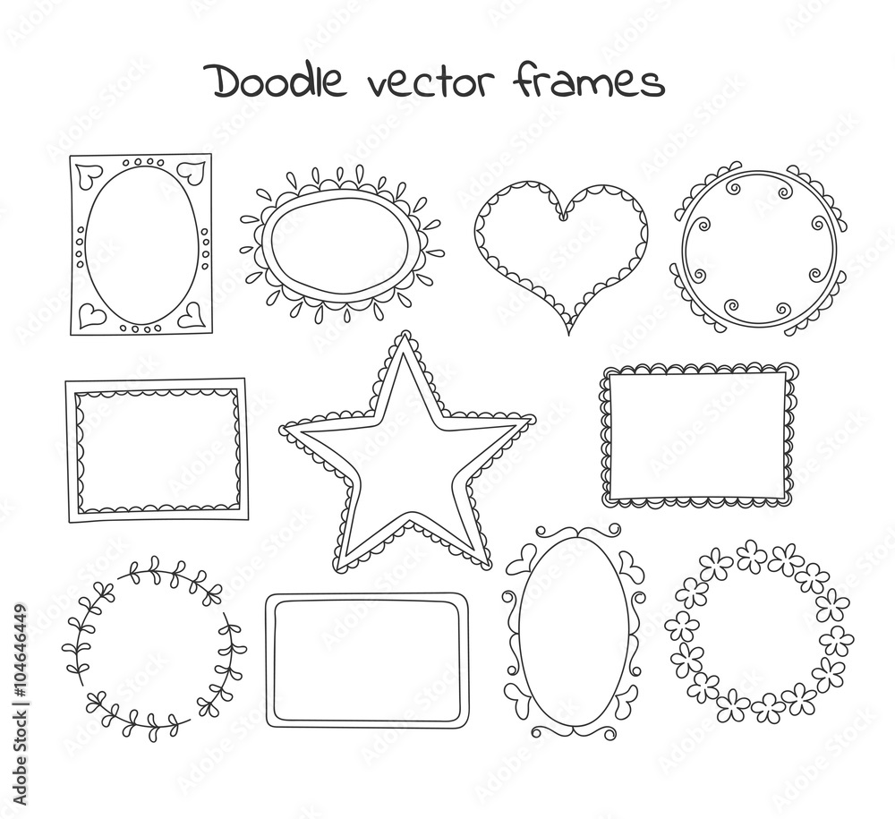 Collection of doodle vector frames Collection of doodle vector frames