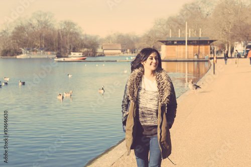 Indian girl walking at park in London © william87