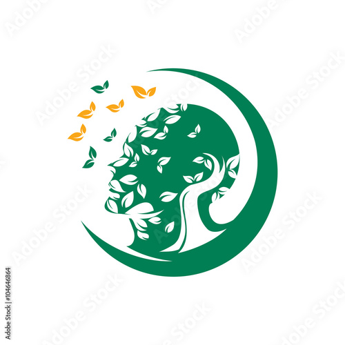 Fresh Green Mind Neuro Therapy Logo Illustration
