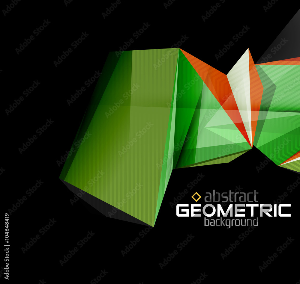 Fototapeta premium Textured paper geometric shapes on black