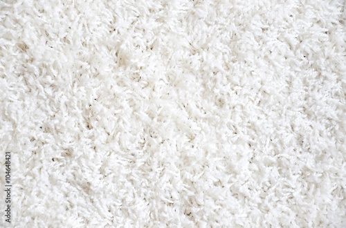 white shaggy carpet
