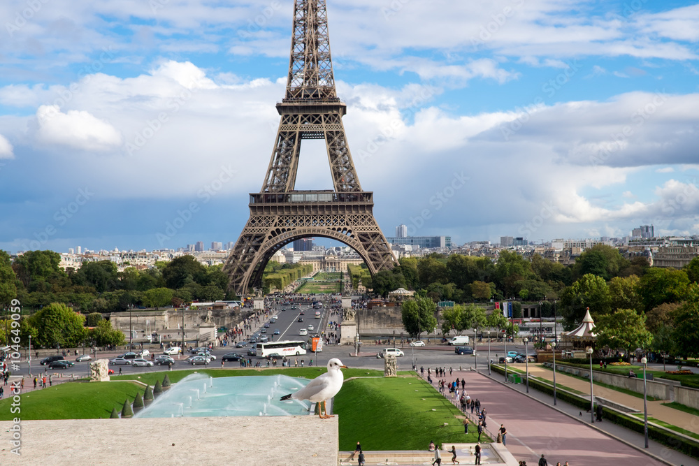 Blick von Trocadero auf Champ de Mars und Eiffelturm Blick von Trocadero auf Champ de Mars und Eiffelturm
