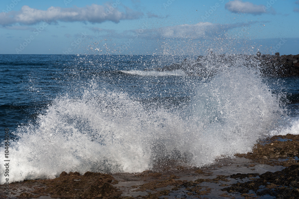 Splashing atlantic wave.
