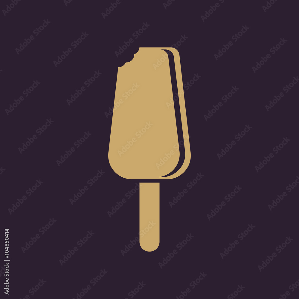 The ice cream icon. Eskimo pie symbol. Flat The ice cream icon. Eskimo pie symbol. Flat