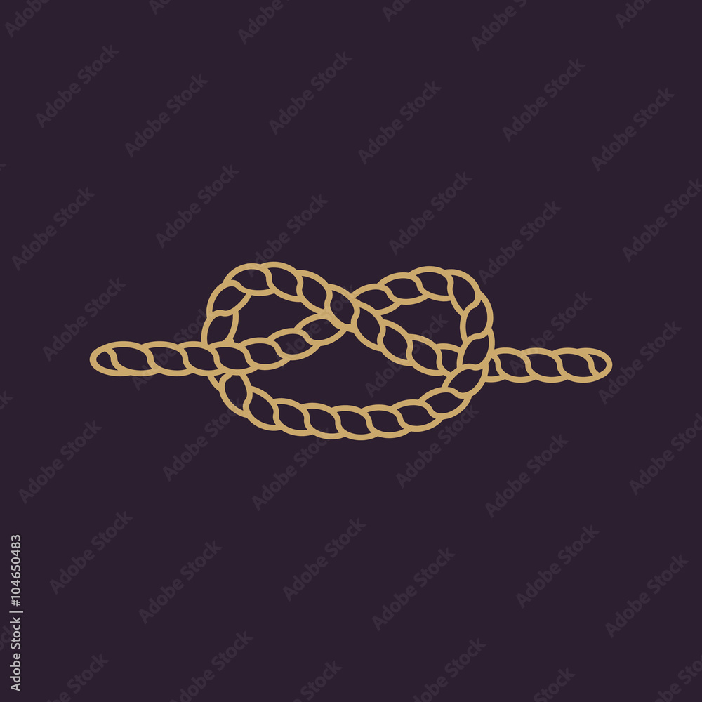 Fotografie The knot icon. Node and tie, rope symbol. Flat