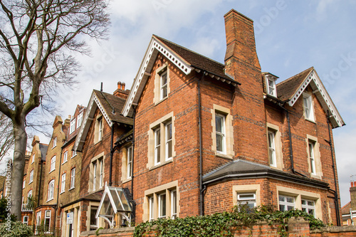 Photography Row of Typical English Houses in Hampstead London