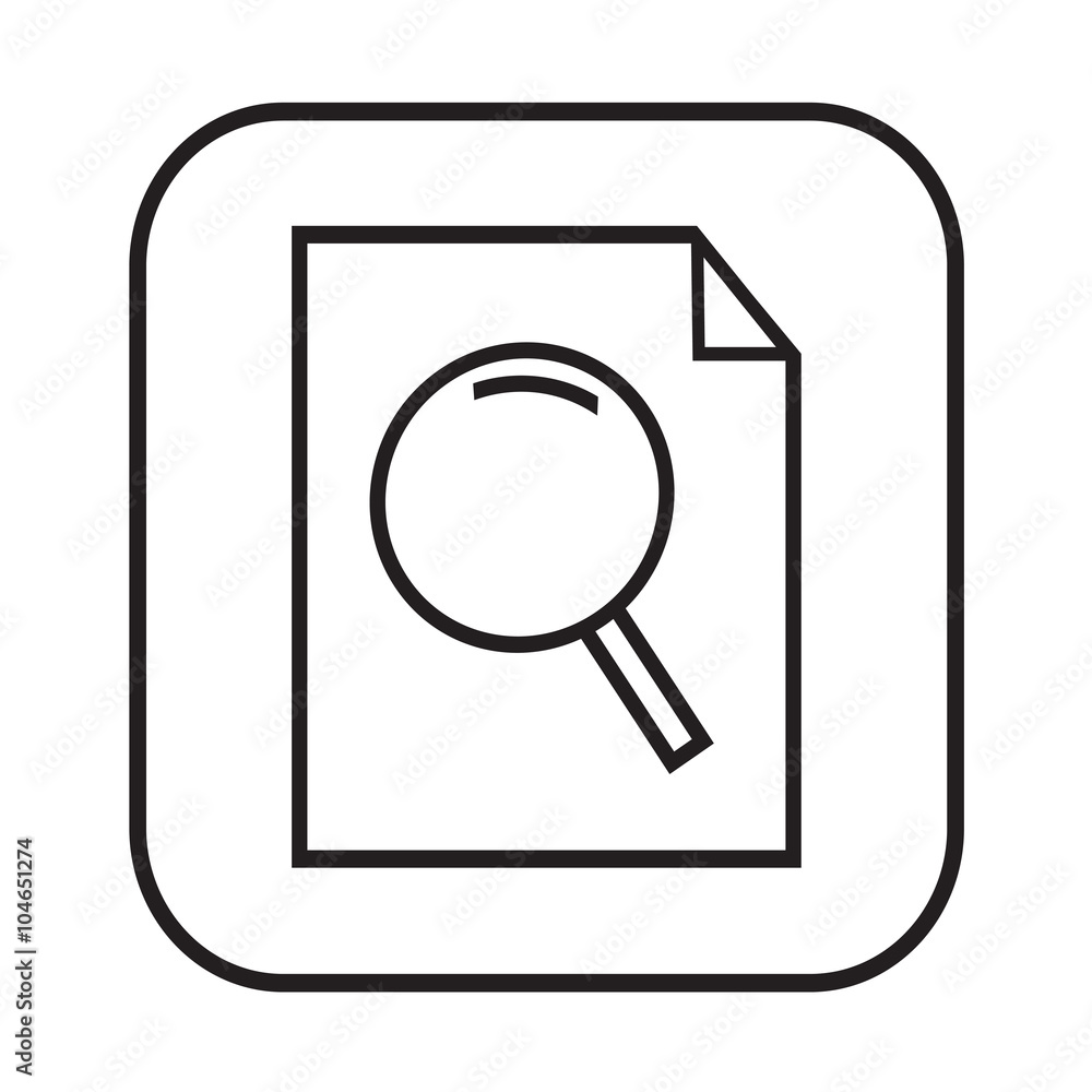 Thin line magnifier document icon Illustration design Thin line magnifier document icon Illustration design