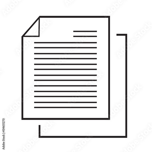 Thin line document icon Illustration design