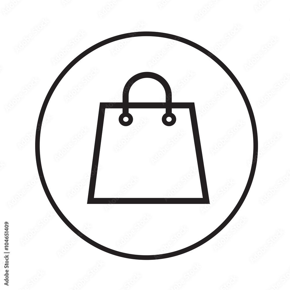 Thin Line Shopping Bag Icon Illustration design Thin Line Shopping Bag Icon Illustration design