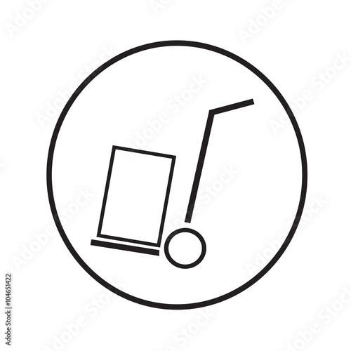 Thin Line Handcart Icon Illustration design