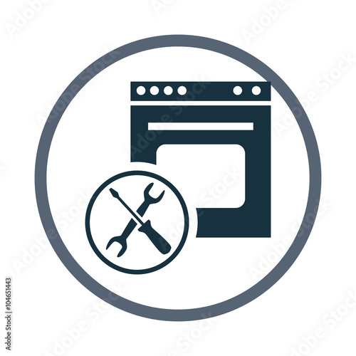 Kitchen stove repair icon