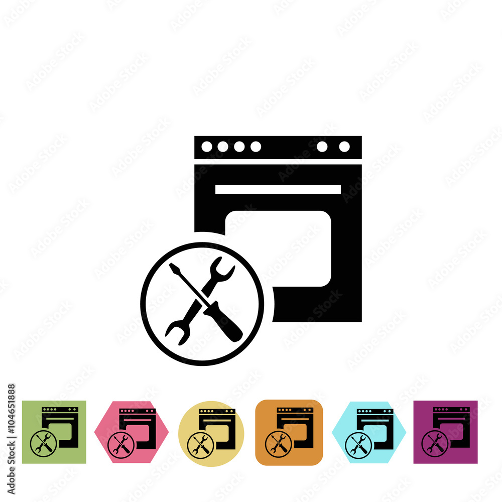 Kitchen stove repair icon Kitchen stove repair icon