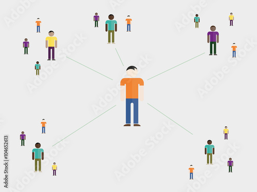 vector illustration showing social affection
