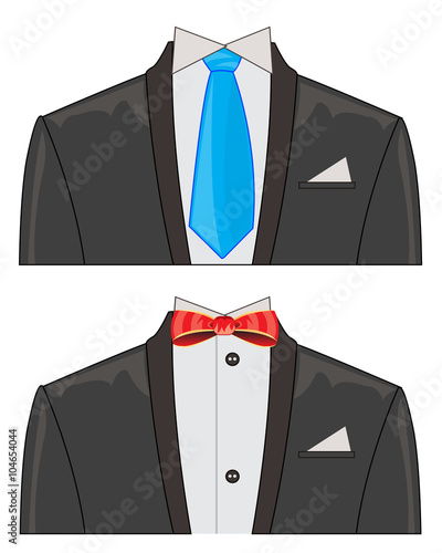 Two suits on white background