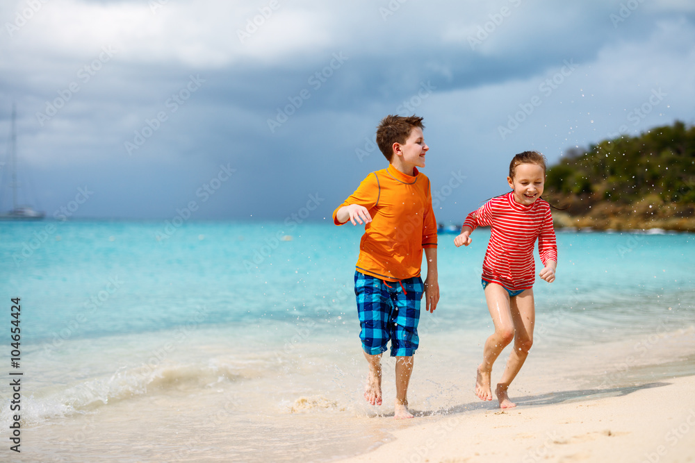 Kids having fun at beach