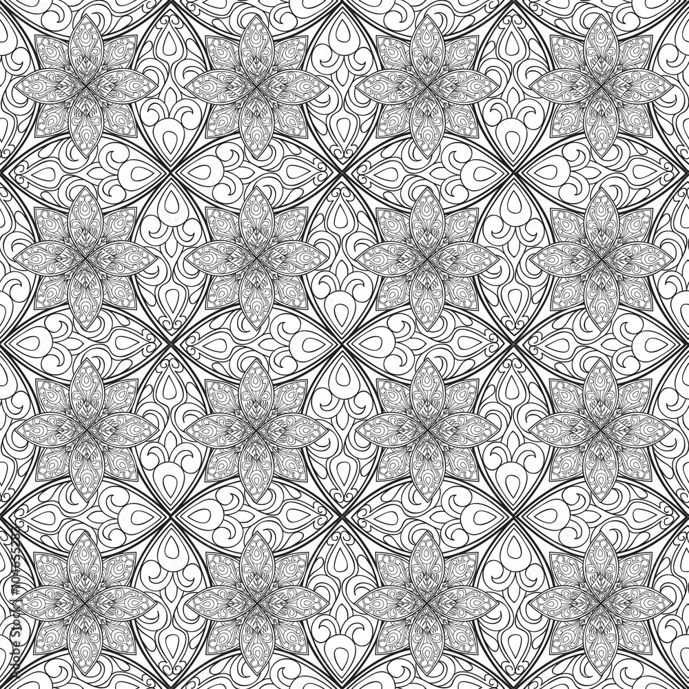Abstract floral ethnic pattern. Geometric ornament. ornamental  textured background.