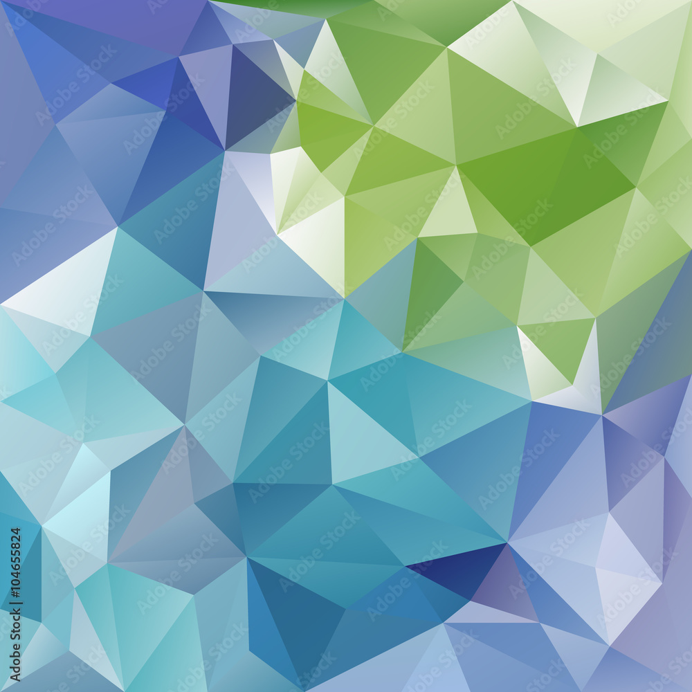 Fototapeta premium vector abstract irregular polygon background with a triangular pattern in blue and green colors
