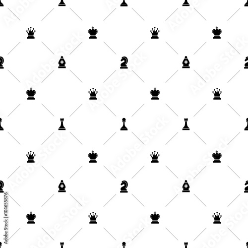Luxury seamless pattern with chess symbols
