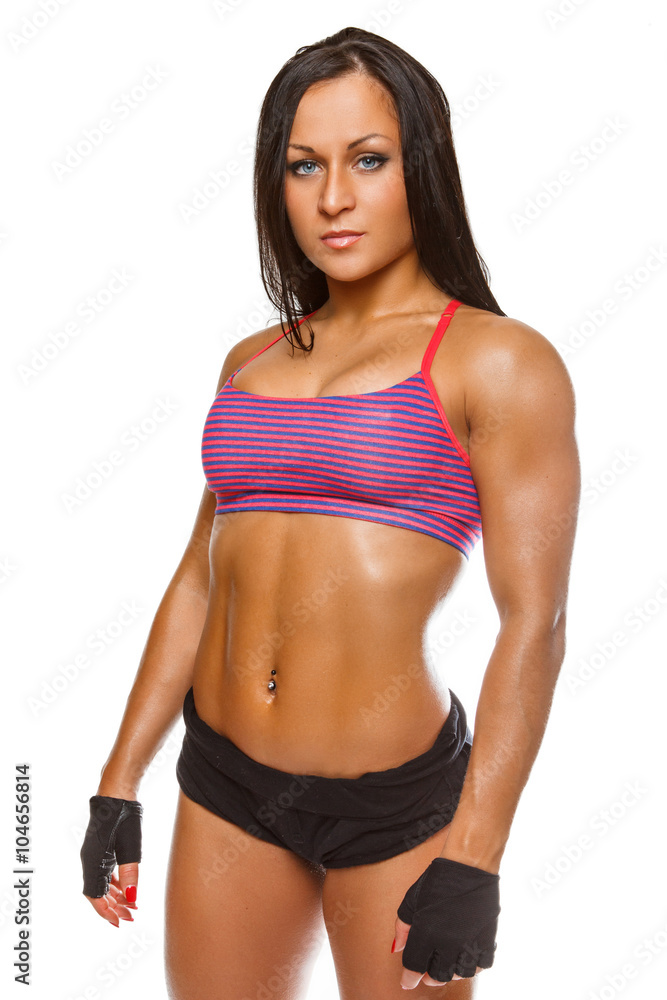 Brunette woman in sportswear. Brunette woman in sportswear.