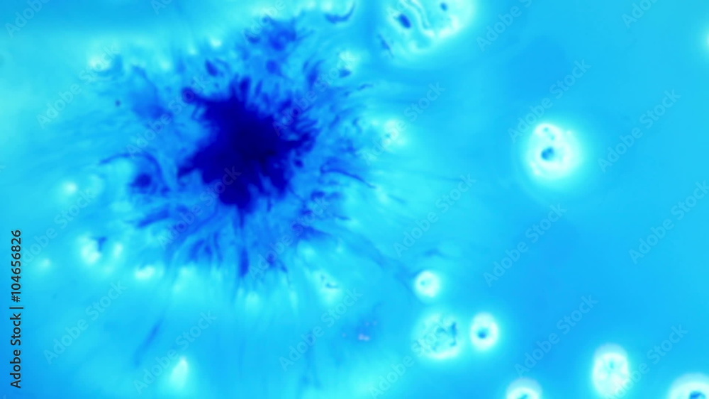 Blue Colourful Ink Drops On White Background Blue Colourful Ink Drops On White Background