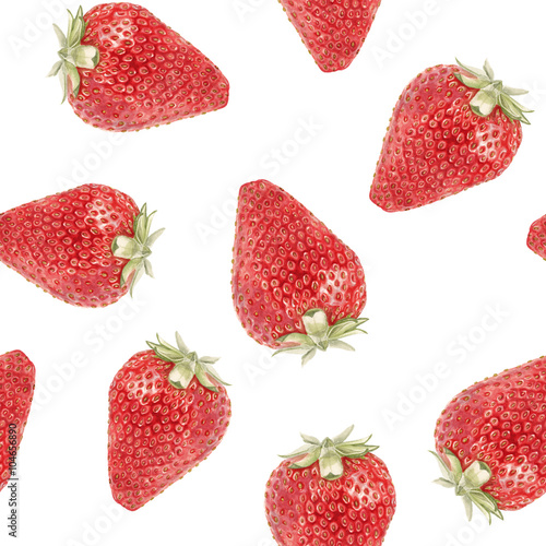 Watercolor strawberry pattern