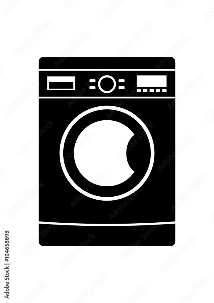 Washing machine icon on white background Washing machine icon on white background