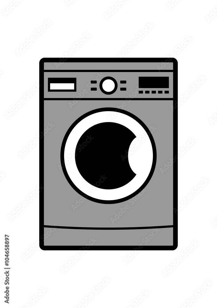 Washing machine icon on white background