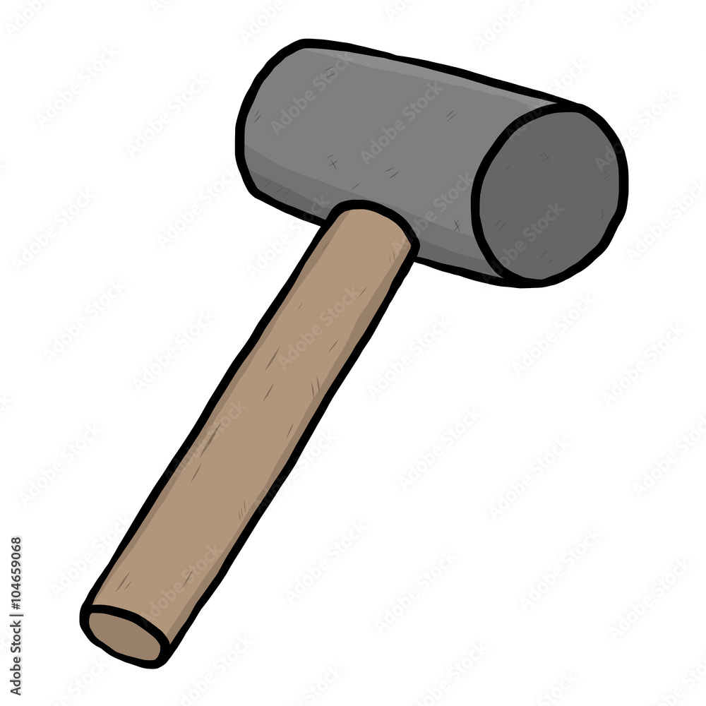mallet hammer / cartoon vector and illustration, hand drawn style, isolated  on white background. Stock Vector | Adobe Stock