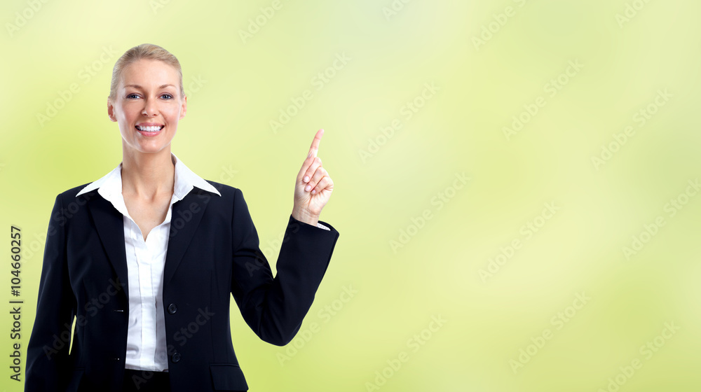 Beautiful business woman presenting copy space. Beautiful business woman presenting copy space.