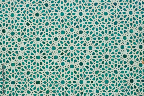 Canvas Print green moroccan tiles