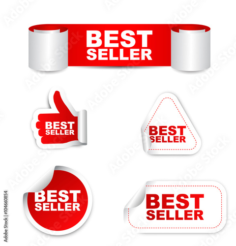 red set vector paper stickers best seller