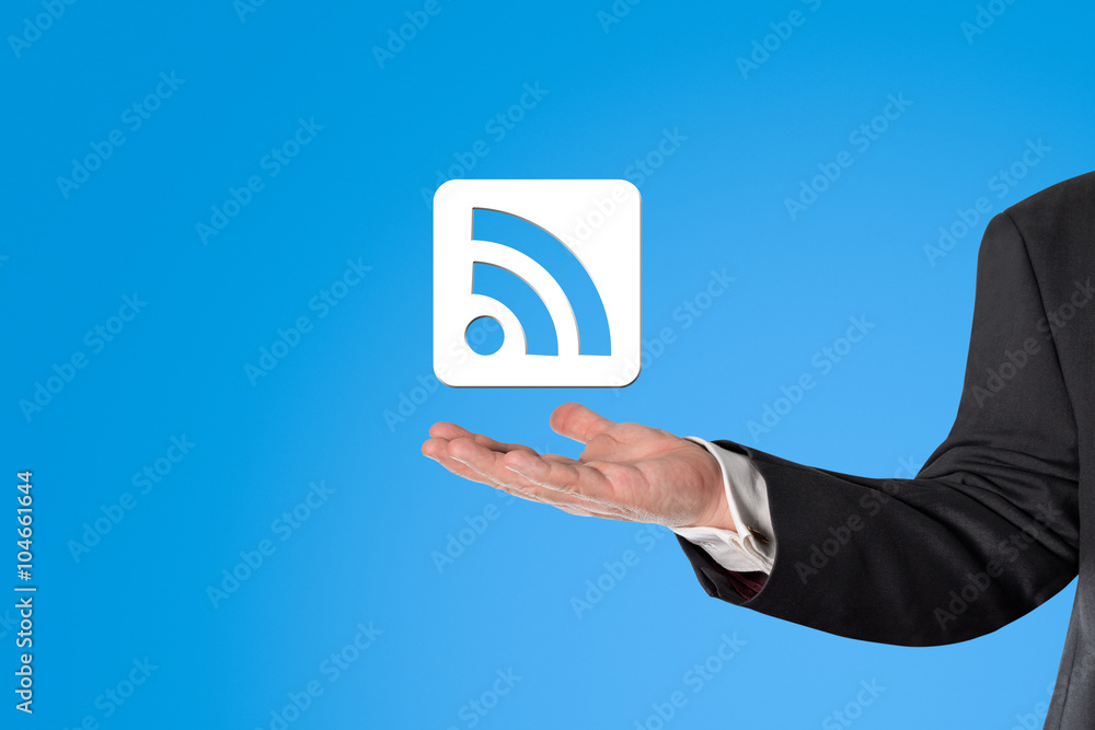 Businessman holding a virtual infographics Businessman holding a virtual infographics