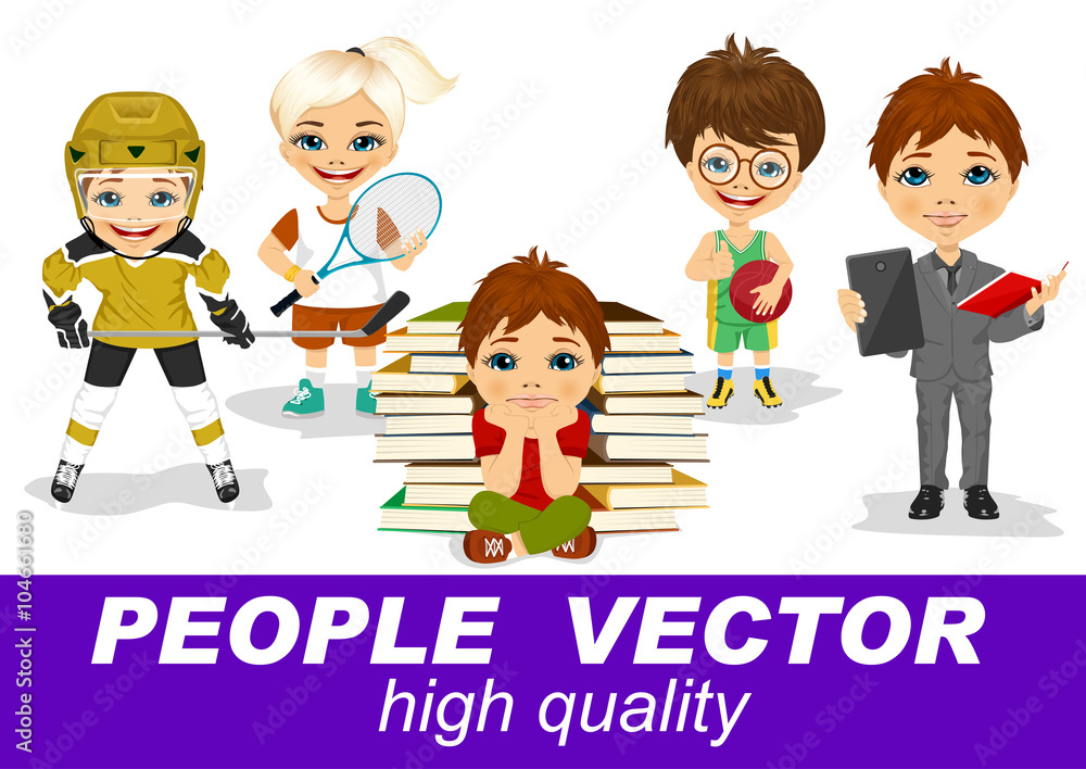 people vector with children's characters people vector with children's characters