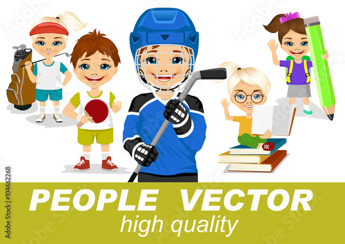 people vector with children's characters