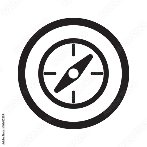 Free Download Flat black Compass web icon in circle on white background - GFXLoad