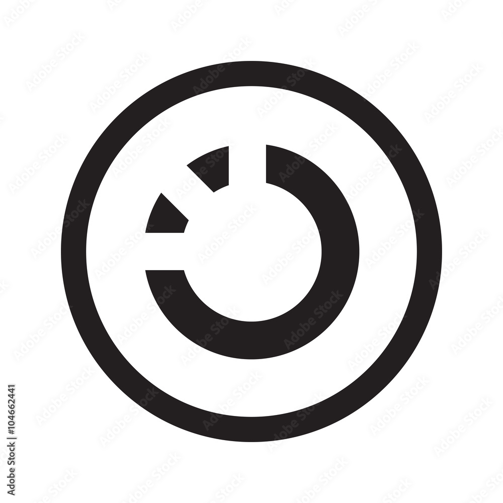 Flat black Loading web icon in circle on white background Flat black Loading web icon in circle on white background