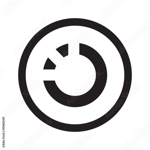 Flat black Loading web icon in circle on white background