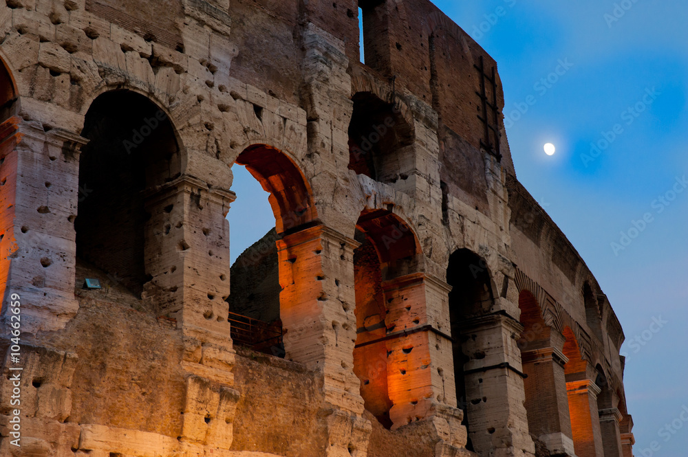 The Colosseum at evening, Rome, Italy
