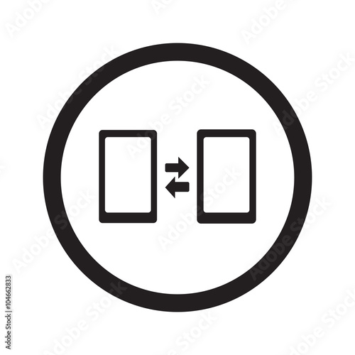 Flat black Pairing web icon in circle on white background