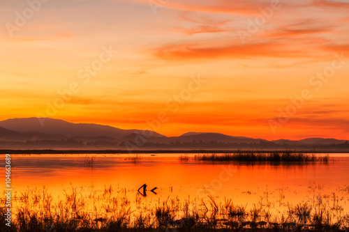 Lake at sunrise