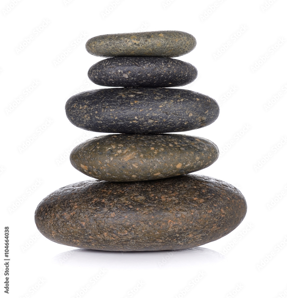 Growing piled up pebbles on a white background Growing piled up pebbles on a white background