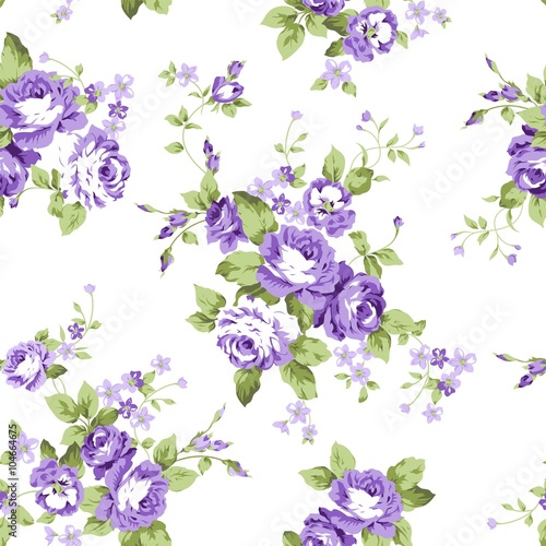 Purple Flowers Seamless Pattern