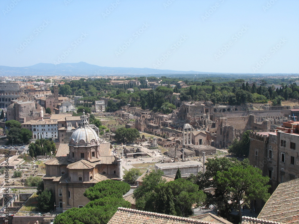 Rom von oben, Blick vom Petersdom auf die Ewige Stadt Rom