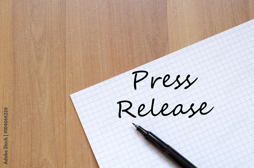 Press release write on notebook Press release write on notebook