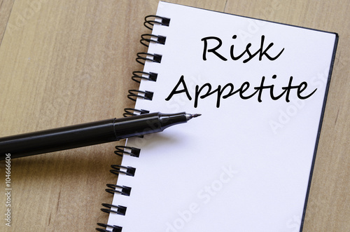 Risk appetite write on notebook