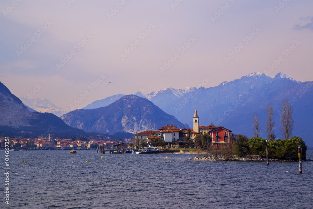 View of Isola dei Pescatori in Lake Maggiore