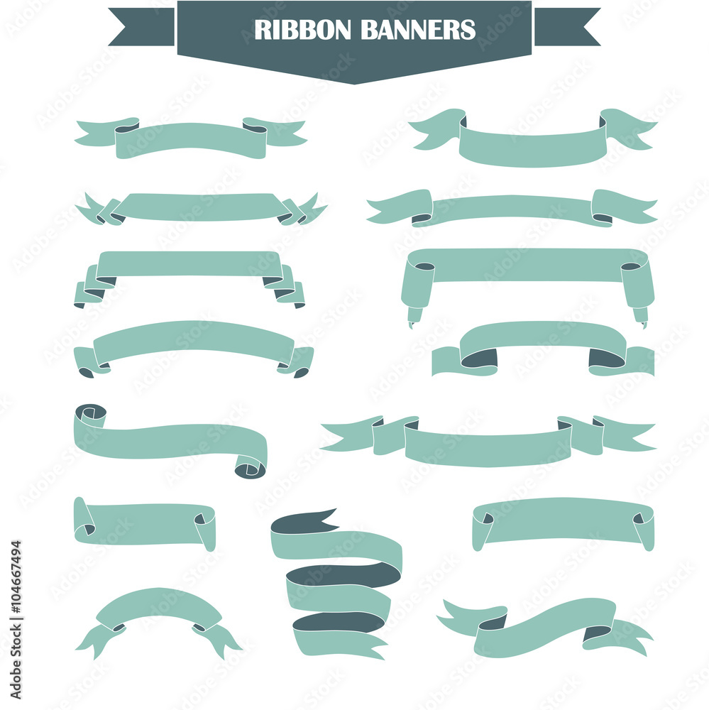Ribbon banner set